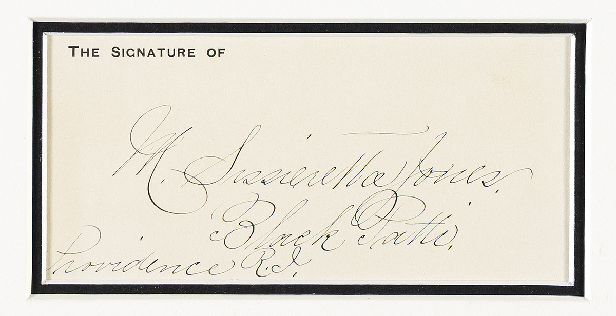 (ENTERTAINMENT--MUSIC.) Signature of the famed opera singer Sissieretta Jones.